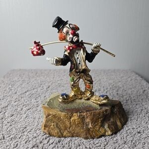 1983 Ron Lee Clown Sculpture Hobo Joe Hitchhiking 24K Circus Vintage